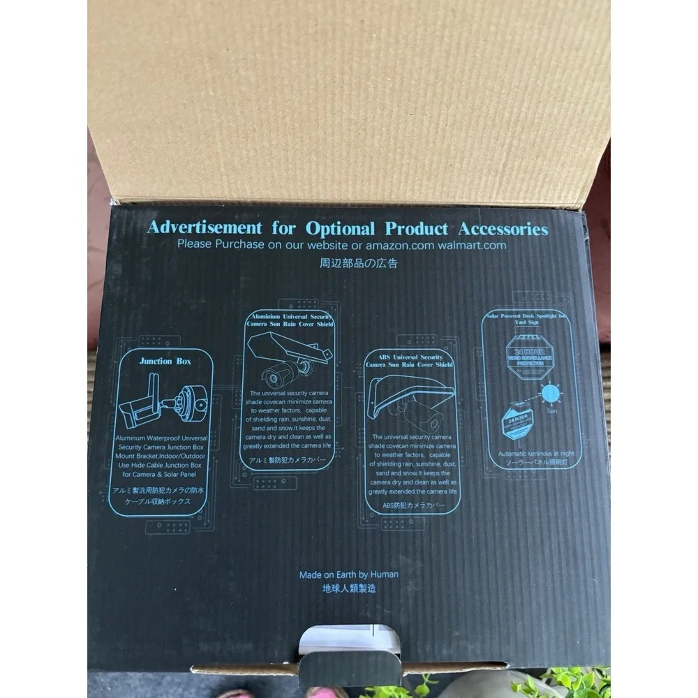 5MP Solar PTZ Wireless Security Camera System 4 Cam 8CH NVR Kit New Open Box